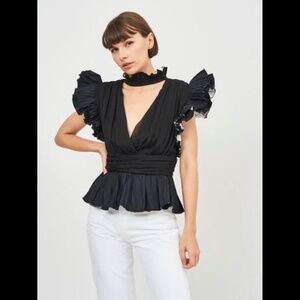 Zara Ruffled Sleeve Top